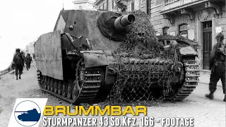 Rare Sturmpanzer 43 Stupa "Brummbär" WW2 footage.