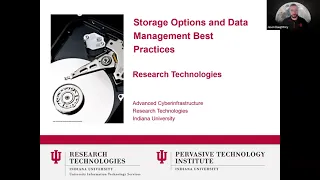 Storage Options and Data Management Best Practices 101: Storage Options for Research Computing