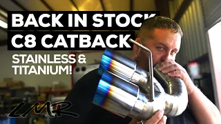 C8 exhaust systems are back in stock! See install of our custom cat-back on this 2021 Corvette C8.