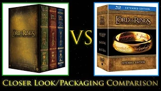 Closer Look - Lord of the Rings Extended Trilogy DVD vs Blu ray Packaging Comparison