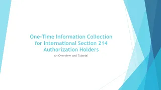 One-Time Information Collection: An Overview and Tutorial