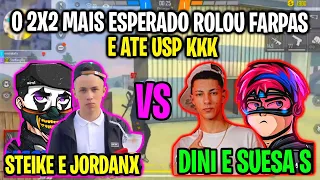 STEIKE E JORDANX VS SUESA S E DINI - ROLOU FARPAS E STEIKE HUMILHOU DINI NA USP - 2X2 MAIS ESPERADO!