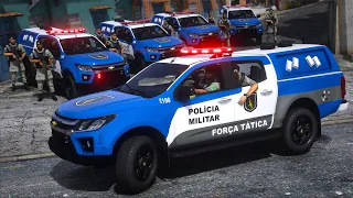 TIROTEIO INTENSO FORÇA TÁTICA em CONFRONTO PMGO | GTA 5 POLICIAL