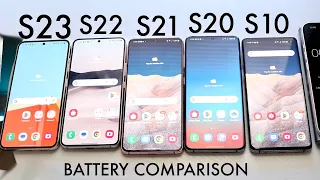 Samsung Galaxy S23 Vs Galaxy S22 Vs Galaxy S21 Vs Galaxy S20 Vs Galaxy S10 Battery Comparison!