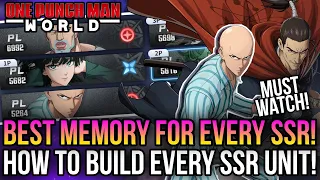 One Punch Man World - Best Build For Every SSR Unit! *Best Memory & Wills*