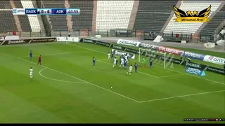 paok vs kerkyra (aok) 1st goal (1-0)