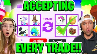 Accepting EVERY TRADE In Adopt Me! *OMG* Roblox