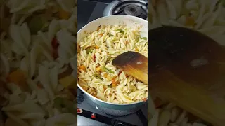 Today special menu Pasta preparation