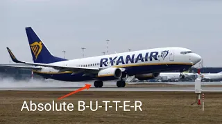 #Swiss001Landing #ATALanding #WowLanding Ryanair B737-800 B-U-T-T-E-R Landing | Special 300 Subs