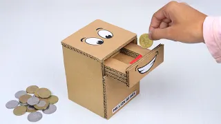 How To Make Coin Bank Box From Cardboard | Awesome Cardboard Projects