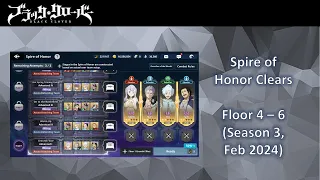 Black Clover Mobile Spire of Honor Season 3 Floor 4 to 6 Clears