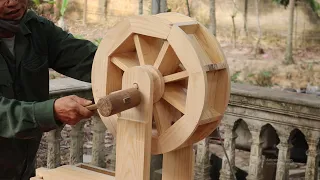 Amazing Creative Woodworking Project For Garden // How to Build a Wooden Waterfall