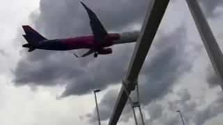 WizzAir Airbus A321 low pass Budapest 2016