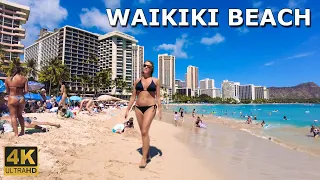 [4K UHD] Waikiki Beach Walk - Honolulu, Oahu, Hawaii