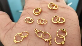 Latest gold earrings bali designs for daily use || Small gold bali earrings design