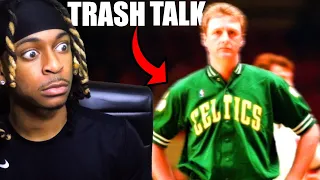 FIRST TIME REACTING TO LARRY BIRD *INSANE* TRASH TALK STORY !!