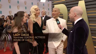 Lady Gaga interview at the BAFTA 2022 Awards Red Carpet