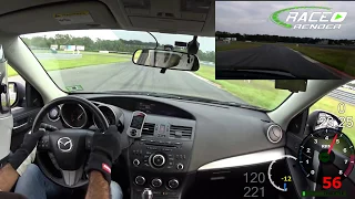Mazdaspeed3 lapping NJMP Lighting with a C7 Corvette