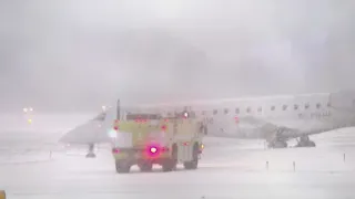 Plane slides off runway at Greater Rochester International Airport