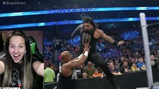 WWE Smackdown 3/14/16 Roman Reigns vs Bubba Dudley