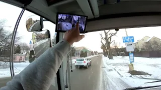 24 маршрут в зимний день с автобусом Электрон в Ужгороде
