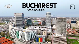 4K Bucharest Romania | Lake Floreasca | Unseen Beauty of the City | Sky Tower | Drone Video