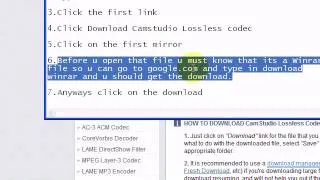 How to Install Camstudio Lossless Codec 1.5