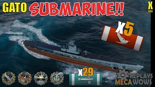 SUBMARINE Gato 5 Kills & 311k Damage | World of Warships Gameplay