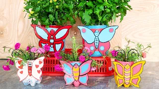 Recycle Plastic Bottles into Beautiful Butterfly Flower Pots for Lovely Garden