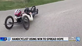 Handcyclist competing in River Bank Run hopes to raise awareness