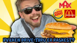 Hvem er raskest? McDonald's, Burger King eller Max Burgers? - Tester på selveste Drive-Thru Dagen!