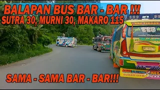 BALAPAN BUS BAR-BAR !!! 3 BUS SALING UNJUK SKIL DI LINTASAN