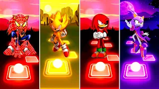 Spider Sonic vs Super Sonic Exe vs Knuckles Exe vs Blaze The Cat Sonic | Tiles Hop