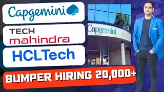 🔥Capgemini, Tech Mahindra & HCL Tech Biggest Hiring New🔥