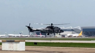 HeGFS helicopter taking off from Hong Kong International Airport