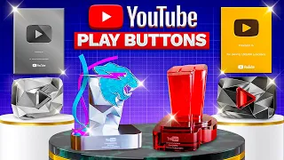 All Types Of Youtube Play Buttons Comparison In 3D | Cosmos