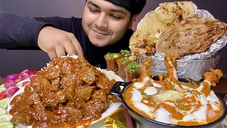 SPICY MUTTON KEEMA KALEJI WITH BUTTER CHICKEN +BUTTER NAAN AND BASMATI RICE | MUKBANG | EATING SHOW