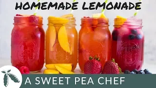 Homemade Lemonade + 4 Easy Lemonade Recipes |  A Sweet Pea Chef