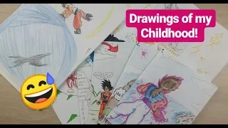 I show you drawings of my CHILDHOOD including my own DBZ Manga!