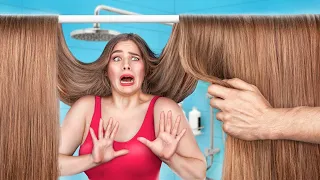 Posiadanie Najdłuższych Włosów przez 24 Godziny! Problemy Dziewczyn z Długimi Włosami!
