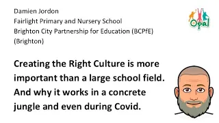 Damien Jordon, Fairlight - Creating the Right Culture is more important than a large school field