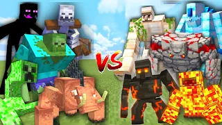 Extreme MUTANT MOBS vs GOLEMS in Minecraft Mob Battle