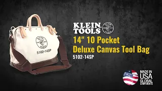 Klein Tools Deluxe Tool Bag, Canvas, 10 Pockets, 14-Inch