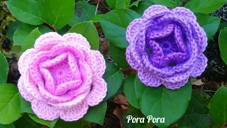Crochet Camellia Flower I Crochet Flower I Crochet 3D Rose