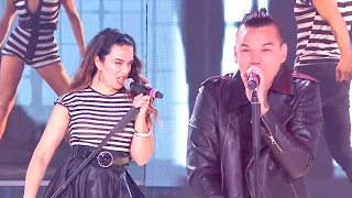 Brian Lanzelotta y Ángela Leiva brindaron un show cantando "El rock de la cárcel" en la semifinal