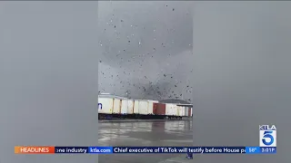 Tornado touches down in Montebello, California - KTLA team coverage