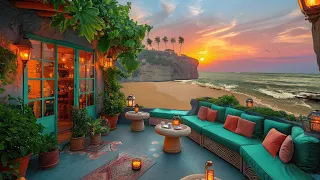 Cozy Café Balcony Sunset 🌿 Relaxing Jazz Music with Soothing Melodies & Serene Vibes