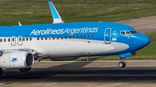 Boeing 737 800 of Argentine airlines taking off at Jorge Newbery Airpark