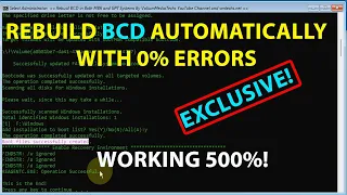 How to Rebuild BCD Automatically to Fix All BCD Blue Screen Problems, BOOTREC & BCDBOOT Errors