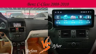 Belsee install Review Android CarPlay Head Unit 12.5" screen Mercedes-Benz C-Class W204 W205 GLC